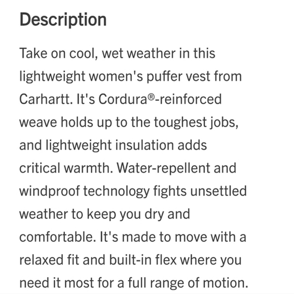 Women's Carhartt Reversible Rain & Wind Resistant Quilted Fleece Vest Wine Med - Picture 14 of 15